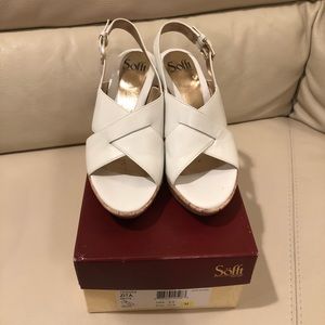 SOFFT shoe, wedge, white leather sling back